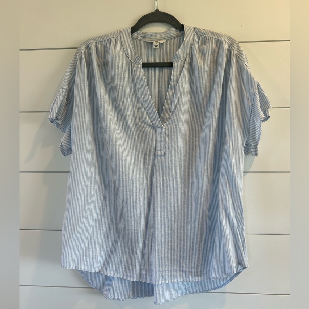 Crown & Ivy Light Blue Striped Blouse